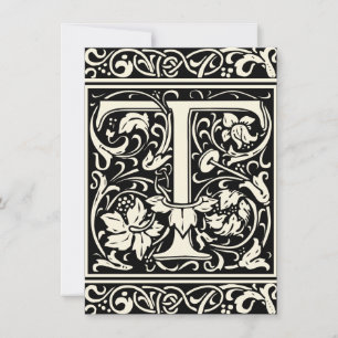 Buchstabe T Mittelalterliche Monogramm-Kunst Art N Einladung