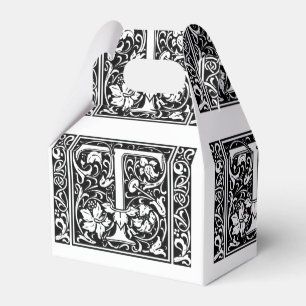 Buchstabe T Mittelalterliche Monogramm-Kunst Art N Geschenkschachtel