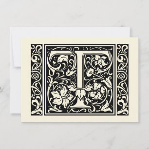 Buchstabe T Mittelalterliche Monogramm-Kunst im Ju Einladung