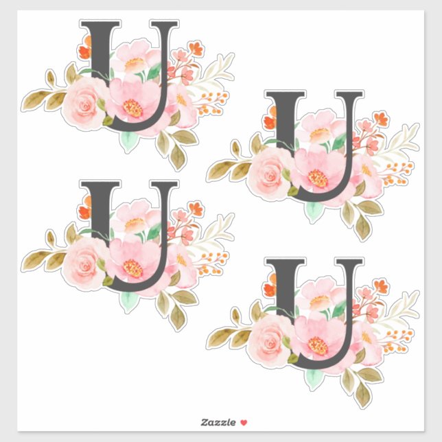 Buchstabe U Aufkleber (Blatt)