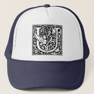 Buchstabe U Mittelalterliche Monogramm-Kunst Art N Truckerkappe