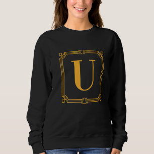 Buchstabe U Monogramm Alphabet U Anfangs Geometris Sweatshirt