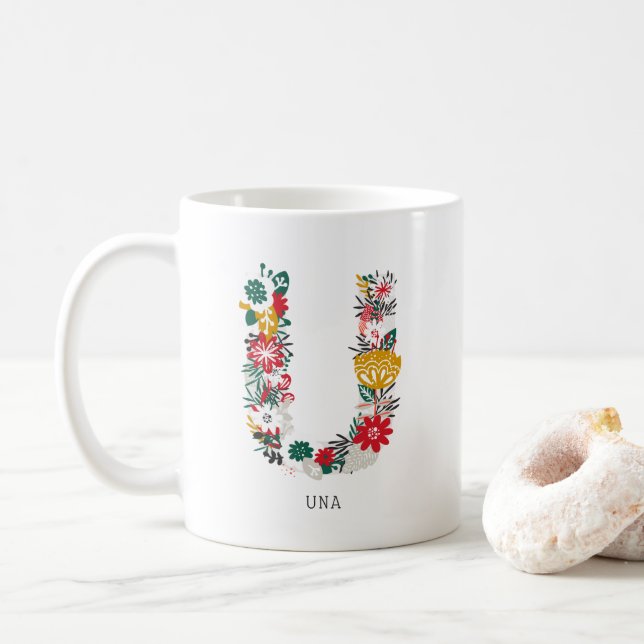Buchstabe U | Monogramm-I-Tasse für den Blasenbrie Tasse (Mit Donut)