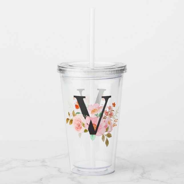 Buchstabe V Acryltrinkbecher (Vorderseite)