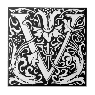 Buchstabe V Mittelalterliche Monogramm-Kunst Art N Fliese