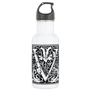 Buchstabe V Mittelalterliche Monogramm-Kunst Art N Trinkflasche