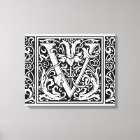 Buchstabe V Mittelalterliches Monogramm Jugendstil