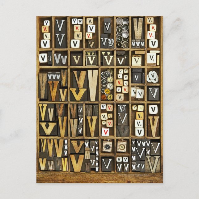 Buchstabe V Postkarte (Vorderseite)