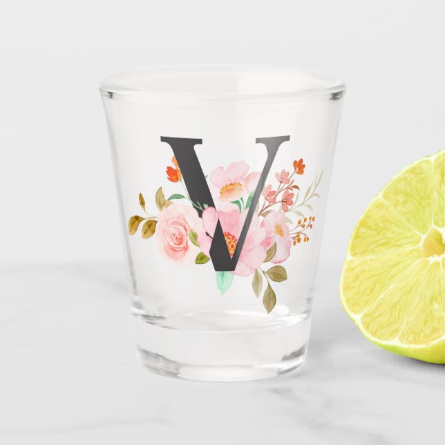 Buchstabe V Schnapsglas (Vorderseite)