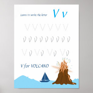 Buchstabe V Übungsposter für Kinder Poster