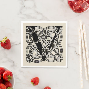 Buchstabe V Vintage Knotentonografie Serviette