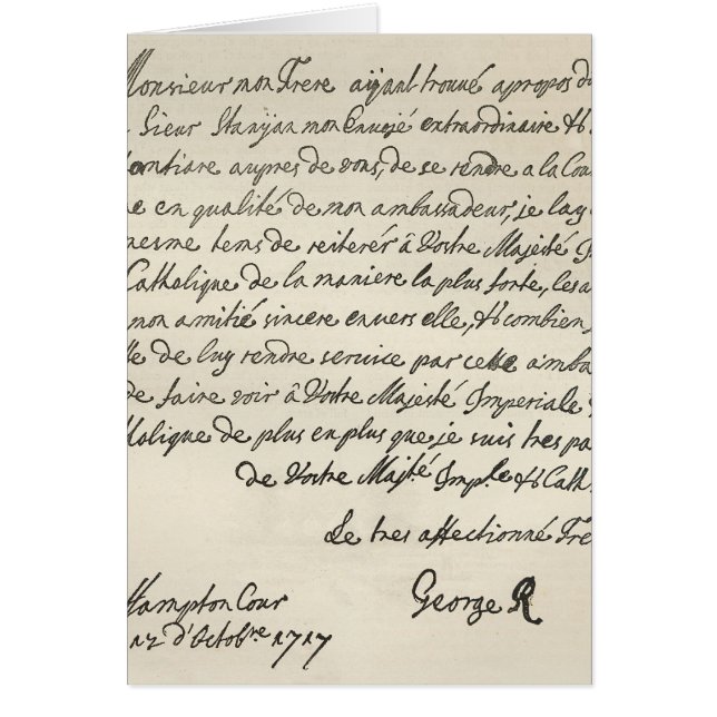 Buchstabe von George I zu Charles VI (Vorne)