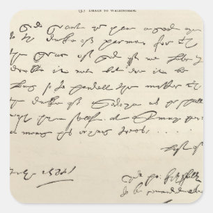 Buchstabe von Sir Francis Drake Quadratischer Aufkleber