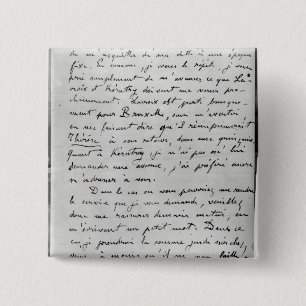 Buchstabe von Zola zu Edouard Manet 1868 Button