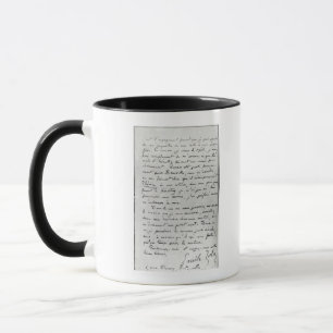 Buchstabe von Zola zu Edouard Manet 1868 Tasse