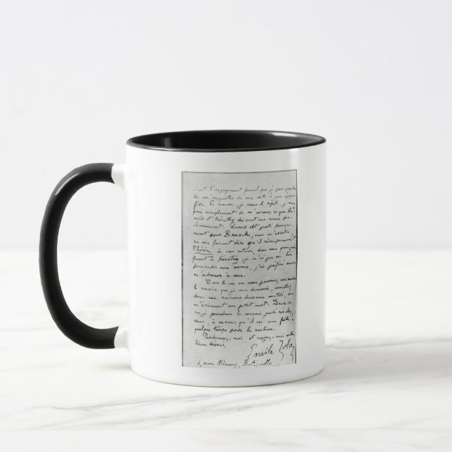 Buchstabe von Zola zu Edouard Manet 1868 Tasse (Links)