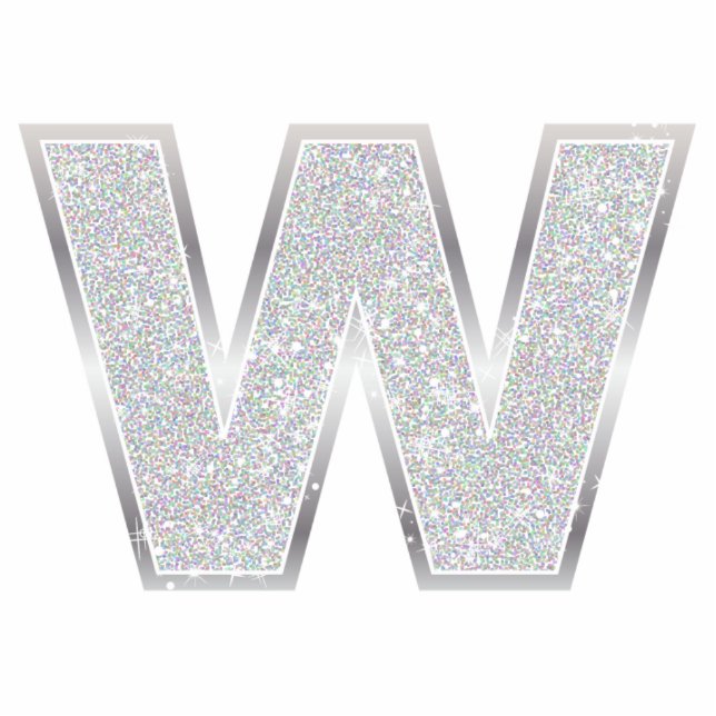 Buchstabe W Fotoskulptur Ornament (Vorne)