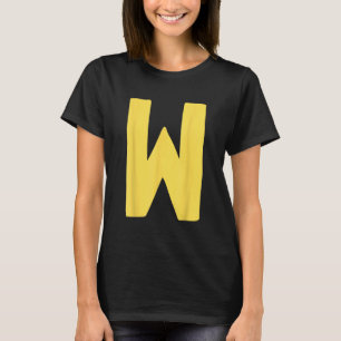 Buchstabe W groß und fett in gelb T-Shirt