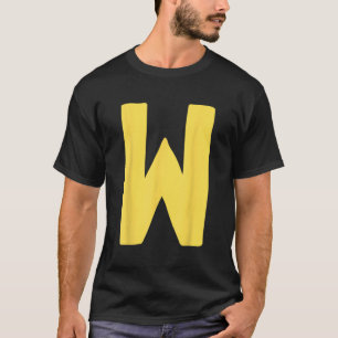 Buchstabe W groß und fett in gelb T-Shirt