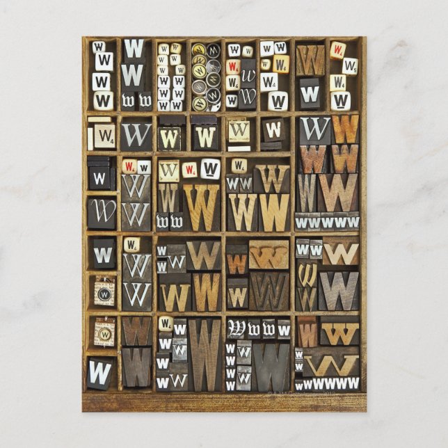 Buchstabe W Postkarte (Vorderseite)