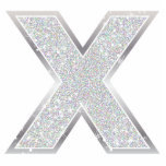 Buchstabe X Fotoskulptur Ornament<br><div class="desc">Imitat-Glitterverzierung des Buchstaben X silberne</div>