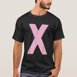 Buchstabe X groß und fett in Rosa T-Shirt
