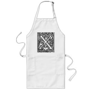 Buchstabe X Mittelalterliche Monogramm-Kunst Art N Lange Schürze