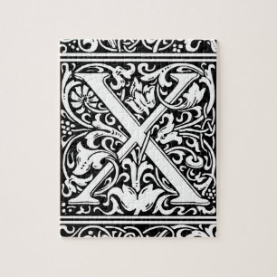 Buchstabe X Mittelalterliche Monogramm-Kunst Art N Puzzle