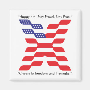 Buchstabe X Monogramm USA-Flagge Magnet