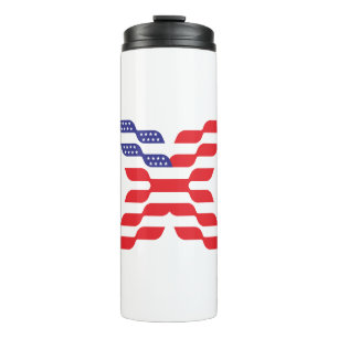Buchstabe X Monogramm USA-Flagge Thermosbecher