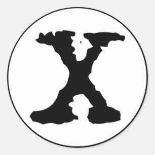 Buchstabe X Runder Aufkleber