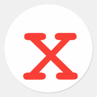 Buchstabe X Runder Aufkleber