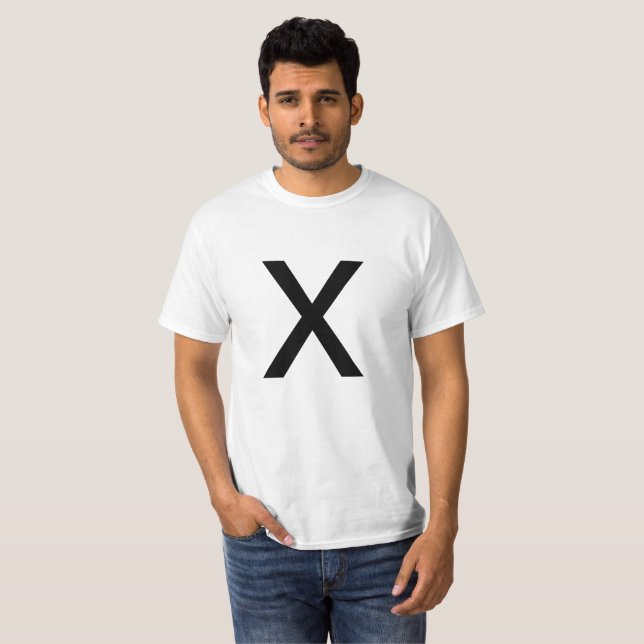Buchstabe X T-Shirt (Vorne ganz)