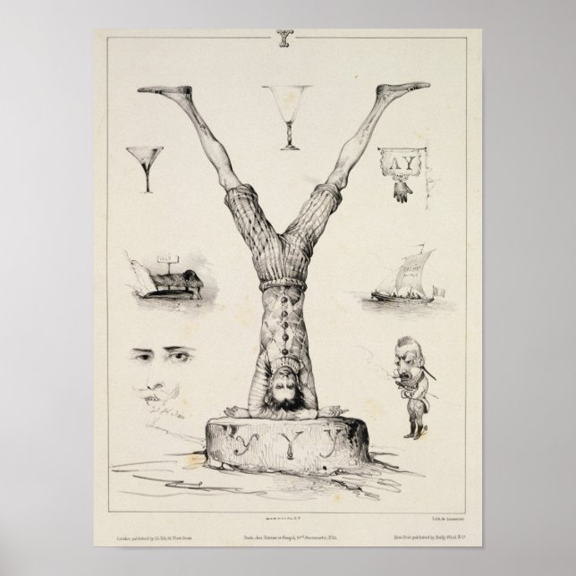 Buchstabe Y aus einem Buchstaben Poster (Vorne)