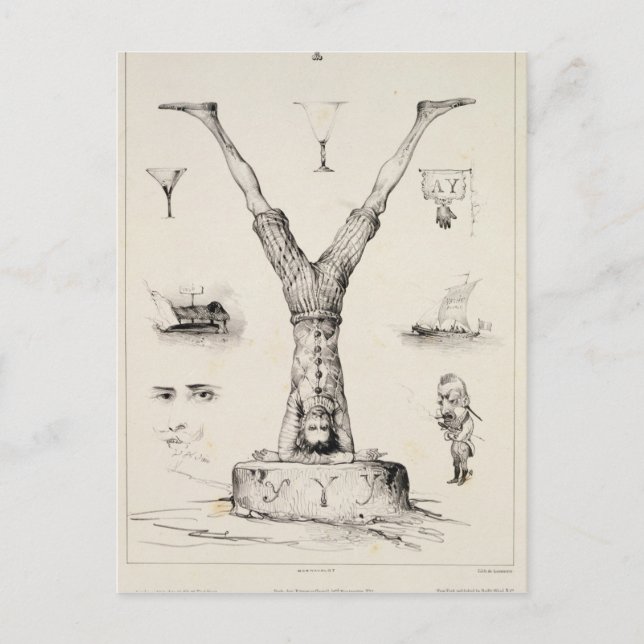 Buchstabe Y aus einem Buchstaben Postkarte (Vorderseite)