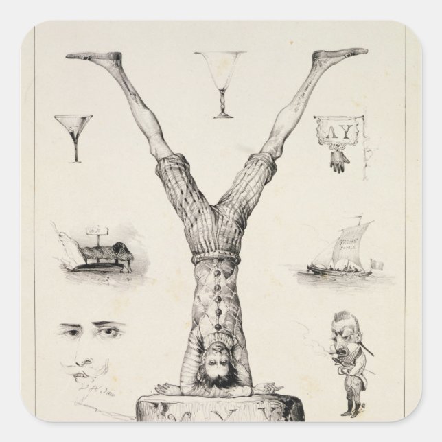 Buchstabe Y aus einem Buchstaben Quadratischer Aufkleber (Vorderseite)