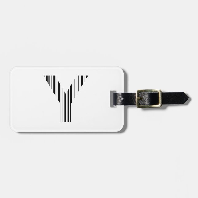 BUCHSTABE Y BAR CODE Erstes Anfangsbuchstaben-Barc Gepäckanhänger (Vorderseite horizontal)