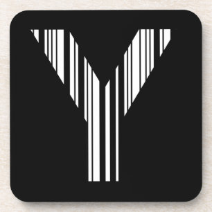 BUCHSTABE Y BAR CODE Erstinitial Barcode-Muster Getränkeuntersetzer