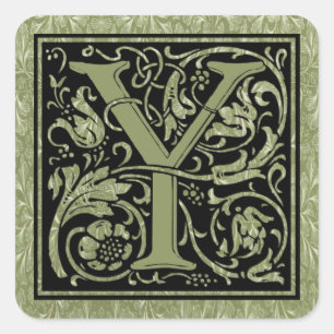 Buchstabe Y Erster Buchstabe Monogramm Quadratischer Aufkleber