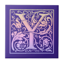 Buchstabe Y Farbiger Vintager erster Buchstabe Gra