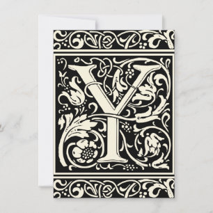 Buchstabe Y Mittelalterliche Monogramm-Kunst Art N Einladung