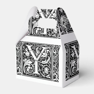 Buchstabe Y Mittelalterliche Monogramm-Kunst Art N Geschenkschachtel