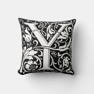 Buchstabe Y Mittelalterliche Monogramm-Kunst Art N Kissen