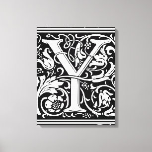 Buchstabe Y Mittelalterliche Monogramm-Kunst Art N Leinwanddruck