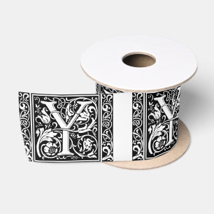 Buchstabe Y Mittelalterliche Monogramm-Kunst Art N Satinband