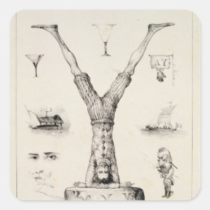 Buchstabe Y von einer Alphabetzündkapsel Quadratischer Aufkleber