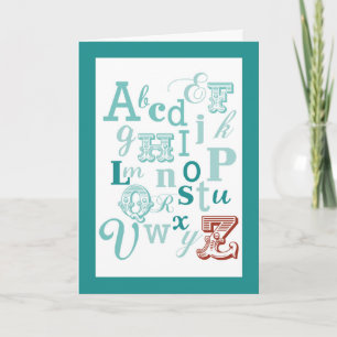 Buchstabe Z Anfangsname Alphabet Geburtstag Türkis Karte