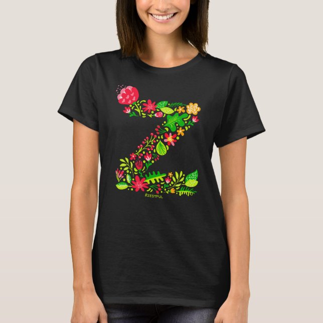 Buchstabe z in Blume T - Shirt (Vorderseite)