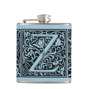 Buchstabe Z Mittelalterliche Monogramm-Kunst Nouve Flachmann