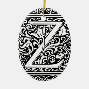 Buchstabe Z Mittelalterliche Monogramm-Kunst Nouve Keramik Ornament